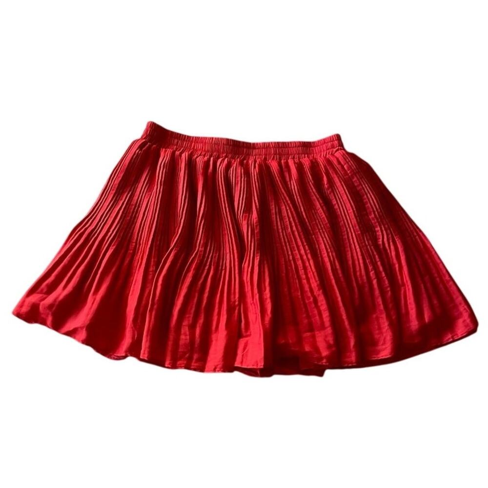 DO+BE Womens Red Mini Pleated Skort Size Medium Feminine Flowy Holiday
